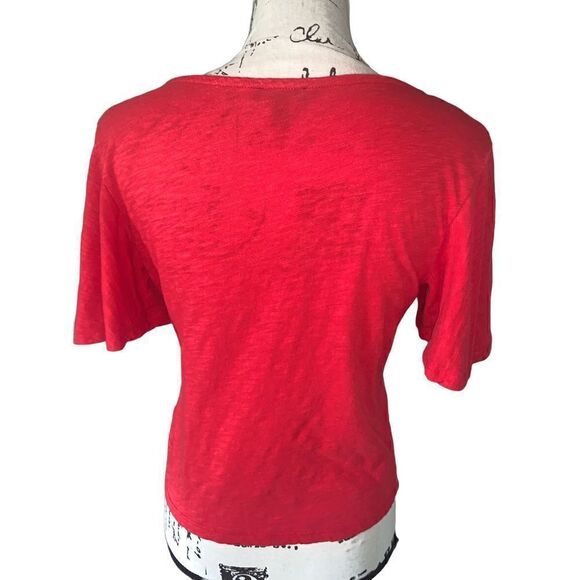 Express red scrunch tie crop top medium - Picture 2 of 6